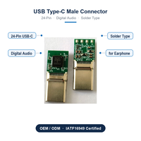Conector de Audio Digital USB Tipo C Macho de 24 Pines JN con IC Integrado, Acero Inoxidable SUS304 para Cable de Audio de Auriculares USB-C 4PAD
