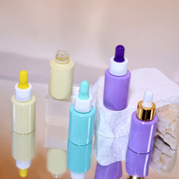 Flacon compte-gouttes en verre coloré de 15 ml pour sérum de soin de la peau avec pipette rose brillante pour essence et huile corporelle