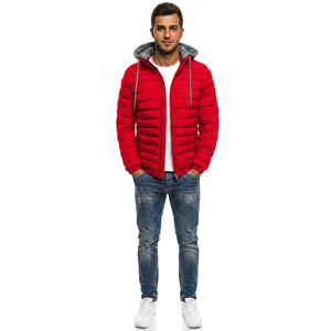 Custom Padded Pure Plain Color <b>Winter</b> Men Outdoor Windproof Hooded Down <b>Coat</b> Fashion Male Down Jackets - Product Image 1