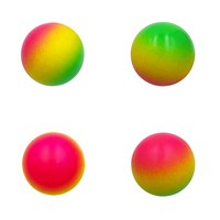 Ballon en caoutchouc rebondissant de 60 mm, couleur arc-en-ciel, jouet de handball pour enfants, sports de plein air, logo personnalisé disponible
