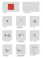 Prise électrique blanche ultra-mince design 2 gangs double trou UK British Standard Power Wall Socket avec Type-C USB