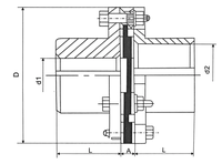 Accouplement à membrane à disque unique flexible universel en acier de type JM, OEM, garantie 3 ans, couple nominal 300 Nm, pour imprimeries