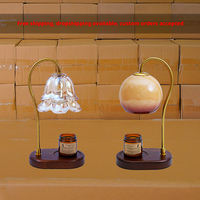 Nouvelle lampe à cire fondue avec corps en métal et abat-jour en verre, lampe de table à commande par interrupteur, livraison directe disponible