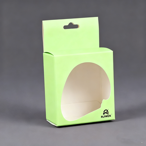 Custom-made Kraft Paper Double Insert <b>Box</b> Earphone Data Cable Hanging Ear Packaging <b>Box</b> Transparent Window Silk-screen Printing - Product Image 1