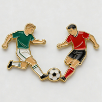 Broche personnalisée en forme de ballon de football 2026, badge en métal avec logo de club de football européen, épingles de revers personnalisées en émail dur ou souple