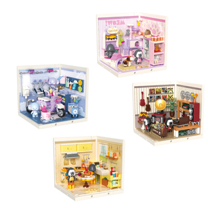 Mini <span class=keywords><strong>Super</strong></span> Town, Juego de Bloques de Construcción Educativos con Escena de Animales Adorables, Modelo DIY, 50 Piezas, Plástico Apilable, con Luz - Product Image 1