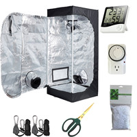 BAVA Robuste Übergroße Reißverschluss-Pflanzenzuchtbox 24x24x56, 600D Verdicktes Mylar Hydroponisches Anbausystem mit Beobachtungsfenster, Modernes Metallgehäuse für Zuhause