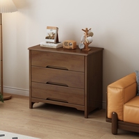 Commode Santafy de luxe moderne en bois massif de caoutchouc à 5 tiroirs, design minimaliste, pour chambre, hôpital, salon, rangement au sol