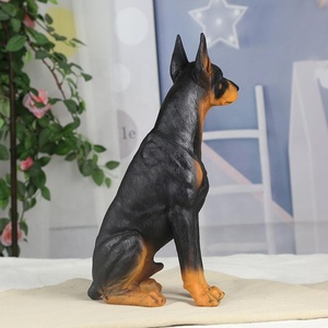 等身大の庭の樹脂ドーベルマン像犬の像舌の動物の置物を出す装飾的な庭の装飾シミュレーション彫刻 - Product Image 2