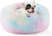 Lit pour animaux de compagnie de luxe, grand, personnalisé, lavable, doux, moelleux, en forme de beignet, en fausse fourrure, pour l'hiver et toutes les saisons, antidérapant