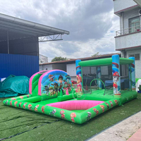 Toboggan aquatique gonflable et trampoline personnalisés pour petits jeux en plein air avec piscine, château gonflable pour enfants