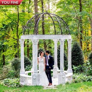 Gazebo en marbre blanc YOUFINE, style européen classique, pavillon extérieur pour aménagement paysager de jardin - Product Image 2