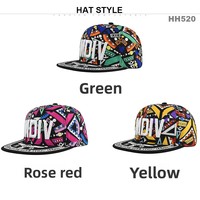 Casquette de baseball unisexe pour enfants Hip-Hop, 100 % polyester, 6 panneaux, réglable, à visière plate, broderie machine, tissu maille, toutes saisons