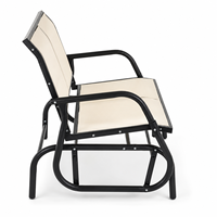 Chaise berçante moderne pour 2 personnes avec cadre en acier enduit de poudre pour extérieur causeuse planeur patio double balançoire pour villa cour arrière