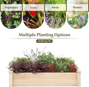 Jardinière <span class=keywords><strong>rectangulaire</strong></span> surélevée en bois revêtu de vinyle, écologique, pour légumes, fruits, fleurs et herbes à domicile - Product Image 6