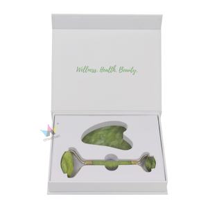 Boîte en papier rigide carrée personnalisée, biodégradable, écologique, de luxe, avec rouleau de jade magnétique et Gua Sha, inserts en éponge EVA - Product Image 4