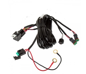 Pronto per spedire il cablaggio doppio resistente dell'uscita 2-Pin fuori strada di illuminazione dell'automobile con il relè ed il commutatore 14AWG 3.5M - Product Image 1