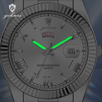 Ensemble de montres de luxe personnalisées Gohuos 58832 8832, étanches, avec aiguilles lumineuses, calendrier, bracelet en acier inoxydable, montre-bracelet à quartz pour homme
