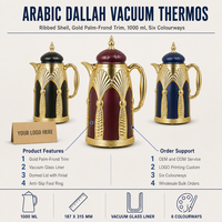 Carafe isotherme Dallah arabe 1000 ml – Vente en gros pour hôtels et restaurants – Fournisseur OEM/ODM avec logo personnalisé