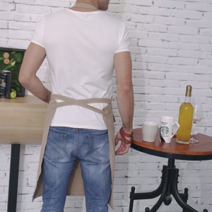 CHANGRONG Custom High Quality Adult Unisex Comfortable Raw Ecological French Flower Shop Garden <strong>Baker</strong> Cooking Cotton Linen <strong>Apron</strong> - Product Image 3