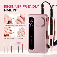 Machine à polir les ongles portable 45000 tr/min, rechargeable sans fil, lime à ongles électrique, kit de polissage pour salon et domicile