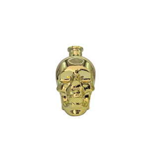 Bouteille à liqueur en verre fantaisie vide de 750 ml en forme de visage avec bouchon doré électrolytique personnalisé pour whisky, <span class=keywords><strong>tequila</strong></span>, vodka – Vente en gros - Product Image 5