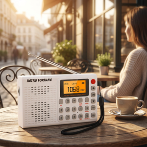 Radio Retro Fortune de Banda Completa, Radio Portátil de Bolsillo con Bluetooth, <span class=keywords><strong>FM</strong></span>, AM, SW, Reproductor MP3, Grabadora Digital, Compatible con Tarjeta TF, Temporizador de Apagado - Product Image 2