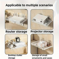 Estante de Pared para Router de Acero Inoxidable, Sin Necesidad de Taladrar, Ahorra Espacio para Decodificadores de TV, Llaves y Objetos Pequeños en la Sala de Estar