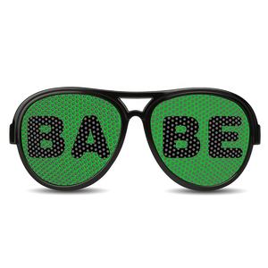 Feirong卸売カスタムロゴ印刷プラスチックプロモーション<span class=keywords><strong>BABE</strong></span>レターパーティーハロウィーンレンズピンホールステッカーレンズサングラス - Product Image 4