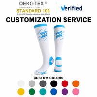 Chaussettes d'équitation de compression personnalisées en gros, absorbant la transpiration, hautes jusqu'au genou, pour hommes et femmes, pour l'entraînement