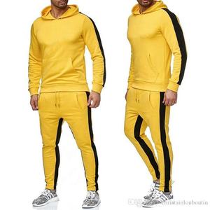 Conjunto Deportivo de Pantalones Largos hasta el Tobillo y Sudadera con Capucha de Forro Polar Cálido Personalizado para Hombre, Talla Grande, Otoño - Product Image 5
