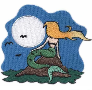 2.7 인치 와이드 인어 자수 패치 Manualidades Fieltro/야생 거위/의류 및 가방 손 수 놓은 바다 직물 - Product Image 1