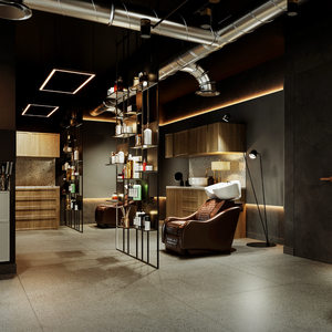 Erkek Salon dükkanı iç tasarım fikirleri özel lüks berber mağaza sergileme mobilyası ahşap kuaför istasyonu - Product Image 4