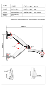 Hot bán 13 "-32" Nhôm màn hình cánh tay duy nhất khí mùa xuân 90 độ màn hình Chiều cao có thể điều chỉnh bàn máy tính núi đứng mới - Product Image 6