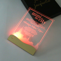 Carte d'invitation de mariage personnalisée avec texte électronique lumineux, carton de Menu Transparent en acrylique avec LED