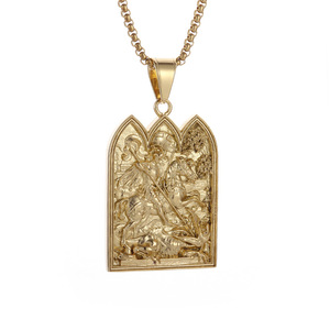 Juego de Collar con Colgante de Medallón de Caballero Templario, Escudo de Casco, Joyería Masónica Vintage de Acero Inoxidable de Alta Calidad para Hombre - Product Image 6