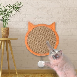 Wall Mounted Luxo <span class=keywords><strong>Cat</strong></span> Scratcher Grande Sisal Arranhando Post Board com Forte Ventosas e Base de Madeira para Cães Brinquedos De Pelúcia - Product Image 3