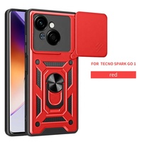 Coque Rigide Anti-Choc de Grade Militaire avec Protection d'Objectif, Béquille Anneau Métallique et Support Magnétique Voiture pour Techno Spark Go 1