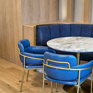 Muebles Comerciales, Juego de Mesa y Sillas de Comedor, Sofá de Madera Maciza Semicircular de Lujo para Cafetería, Asientos de Banqueta para Restaurantes - Product Image 2