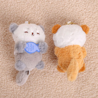 Porte-clés en peluche ours brodé magnétique avec pendentif, petite poupée, design couple, accessoires, autocollant de réfrigérateur, vente en gros