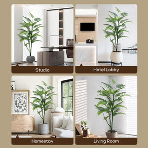 Paisaje Verde Decoración de Oficina Plantas Artificiales Decoración Maceta Artificial Fishail Palma <span class=keywords><strong>Bonsai</strong></span> - Product Image 6