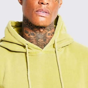 380gsm Acid <b>Wash</b> Distressed Wholesale Hoodies Custom <b>Tech</b> Fleece Oversized Drop Shoulder Cotton Fabric Long Sleeve Hoodie - Product Image 5