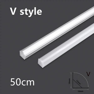Profilé en aluminium LED 50 cm pour bande LED, forme en V/<span class=keywords><strong>U</strong></span>, avec diffuseur en polycarbonate laiteux, support pour barres lumineuses LED - Product Image 1