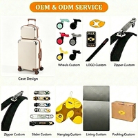 Valise de cabine haut de gamme 20 pouces en ABS+PC, petite valise de voyage, valise à roulettes personnalisée, design jeune et tendance