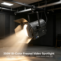 Reflector LED Profesional de 350W, Lente de 180mm, Temperatura de Color Dual 3200K-5600K, CRI95, DMX512, para Estudio Virtual