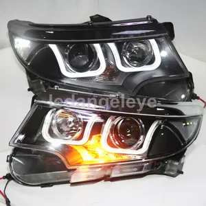 2011-2013 год для FORD для Edge LED U Angel Eyes передняя фара черный корпус LF