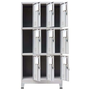 Armoire de rangement moderne en acier laminé à froid, 9 portes, à poser au sol, avec serrure à clé, durable, démontable, garantie 3 ans - Product Image 3