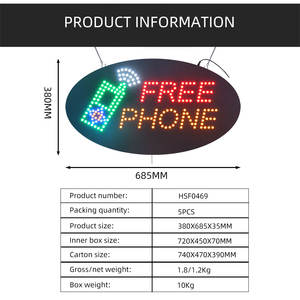 Letrero LED de Alta Luminosidad de 15*27 Pulgadas, Letrero Acrílico LED sin Costos, Letrero Comercial Animado Intermitente Integrado - Product Image 3