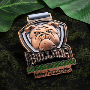 Precio de fábrica Die Casting Award Medallas Diseño personalizado Animal Bull Dog Pattern 3D Medalla Esmalte Logo Cobre Aleación de zinc Medalla de metal - Product Image 6
