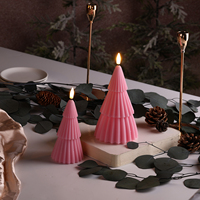 Matti's Batteriebetriebener Säulen-Rosa-Baum mit Fernbedienung und Timer, Heimdekoration, Weihnachtsbaum, LED-Kerze, Flammenlos